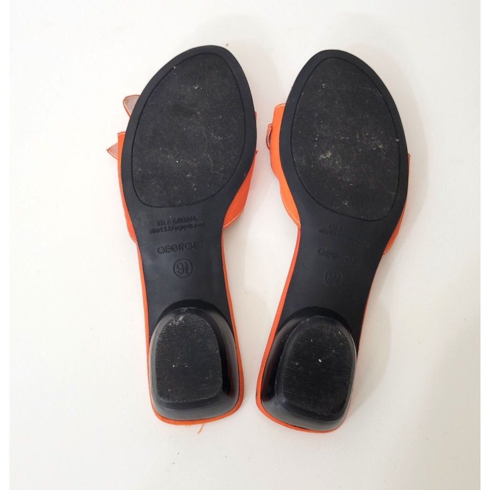 George Orange Fabric Slides with Bow - Picture 5 of 5